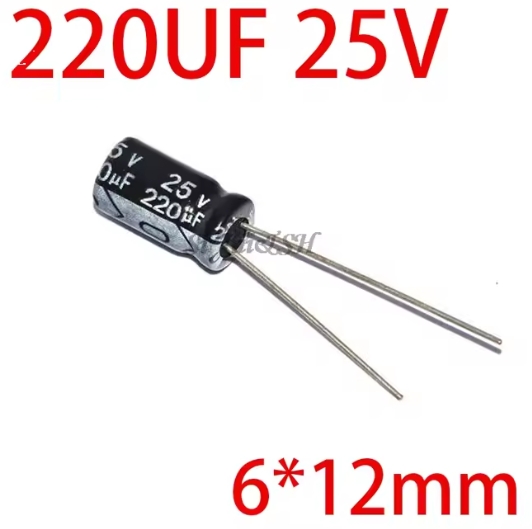 25V220UF 6*12mm 220UF 25V 6*12 Electrolytic capacitor
